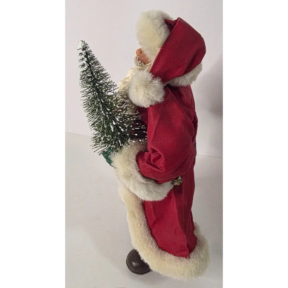 Standing Santa Claus Doll Red Fabric Coat Tree Gift Christmas Decor